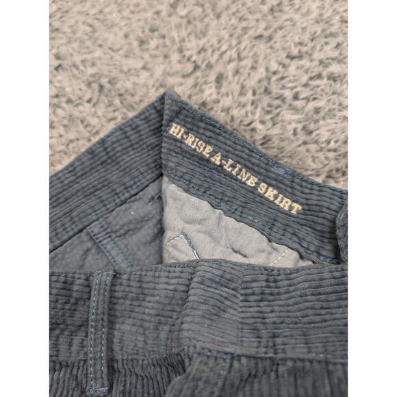 American Eagle Skirt Women 10 Blue Hi Rise A Line Classiccore Casual Corduroy - Picture 3 of 8